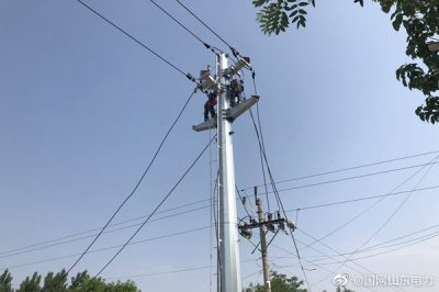 陽(yáng)信供電公司開展線路檢修施工