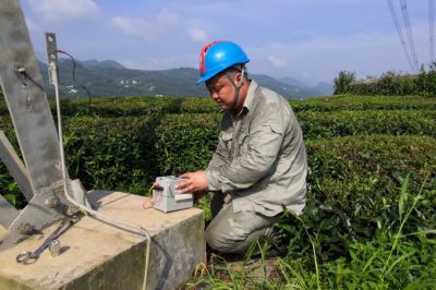 宜都市枝城鎮(zhèn)橘園村500千伏漁興III回線鐵塔進行“體檢”