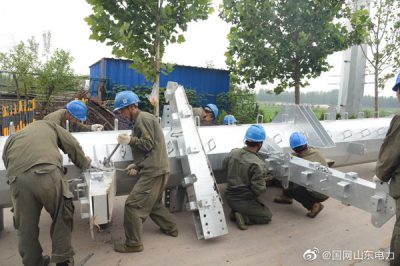 10千伏通達(dá)線富強(qiáng)支線新建9號(hào)轉(zhuǎn)角鐵塔線路，助力地方經(jīng)濟(jì)發(fā)展