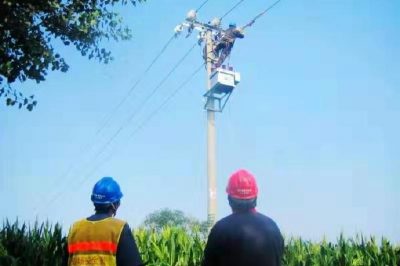 陽縣供電公司為變壓器安裝柱上開關