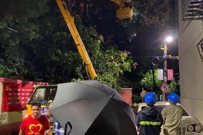 無懼大風，連夜搶修供電線路