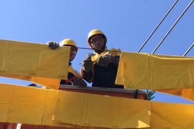 10千伏大西韓035線路進(jìn)行帶電接引流線