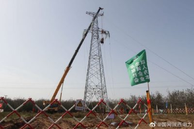 完成車載變110千伏送電線路工程跨越工作